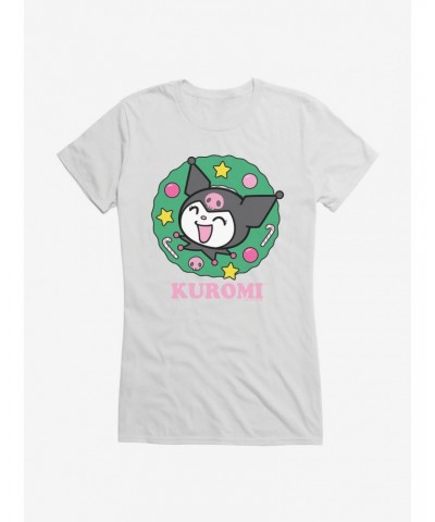 Kuromi Christmas Wreath Girls T-Shirt $5.98 T-Shirts
