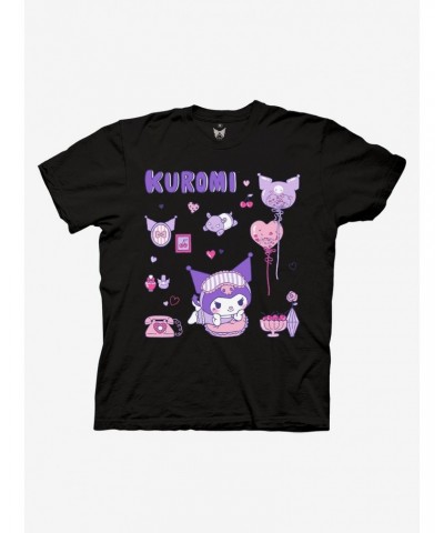 Kuromi Sleepover Boyfriend Fit Girls T-Shirt $10.46 T-Shirts