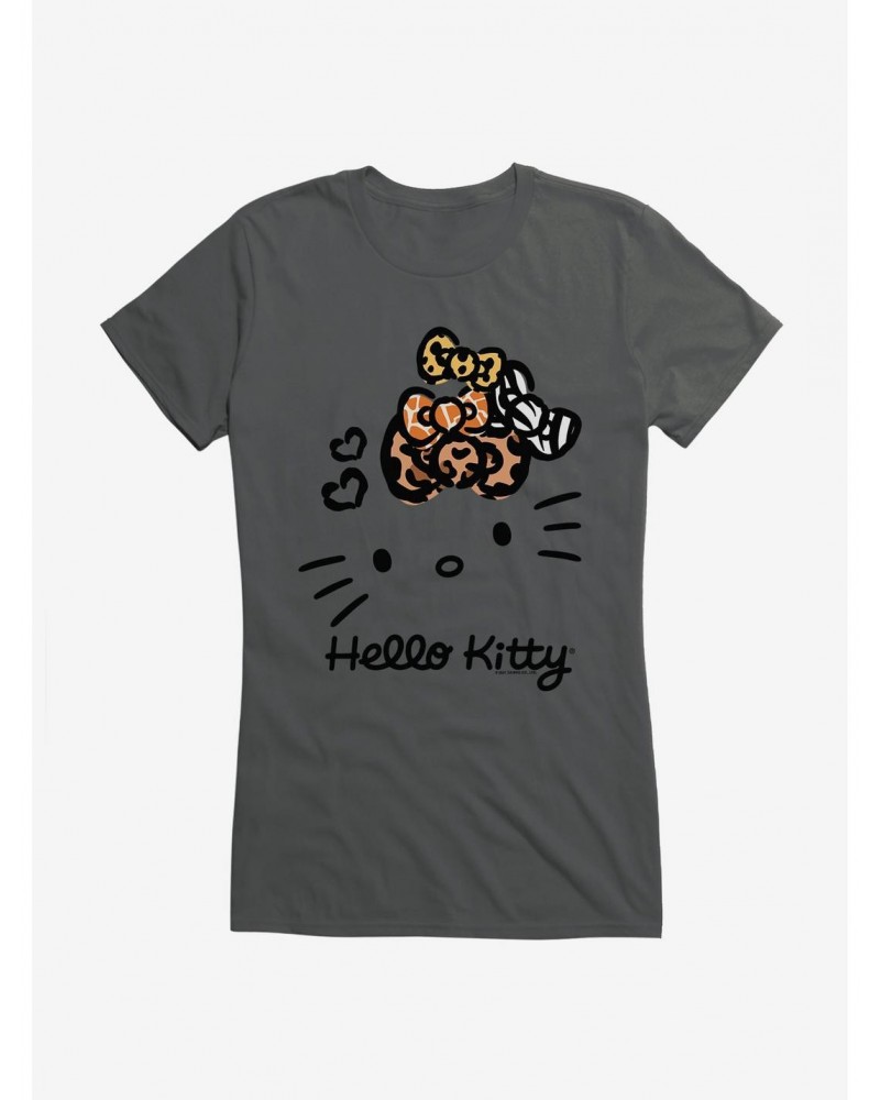 Hello Kitty Jungle Paradise Stencil Outline Girls T-Shirt $6.97 T-Shirts