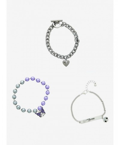 Kuromi Glitter Heart Bracelet Set $4.39 Bracelet Set