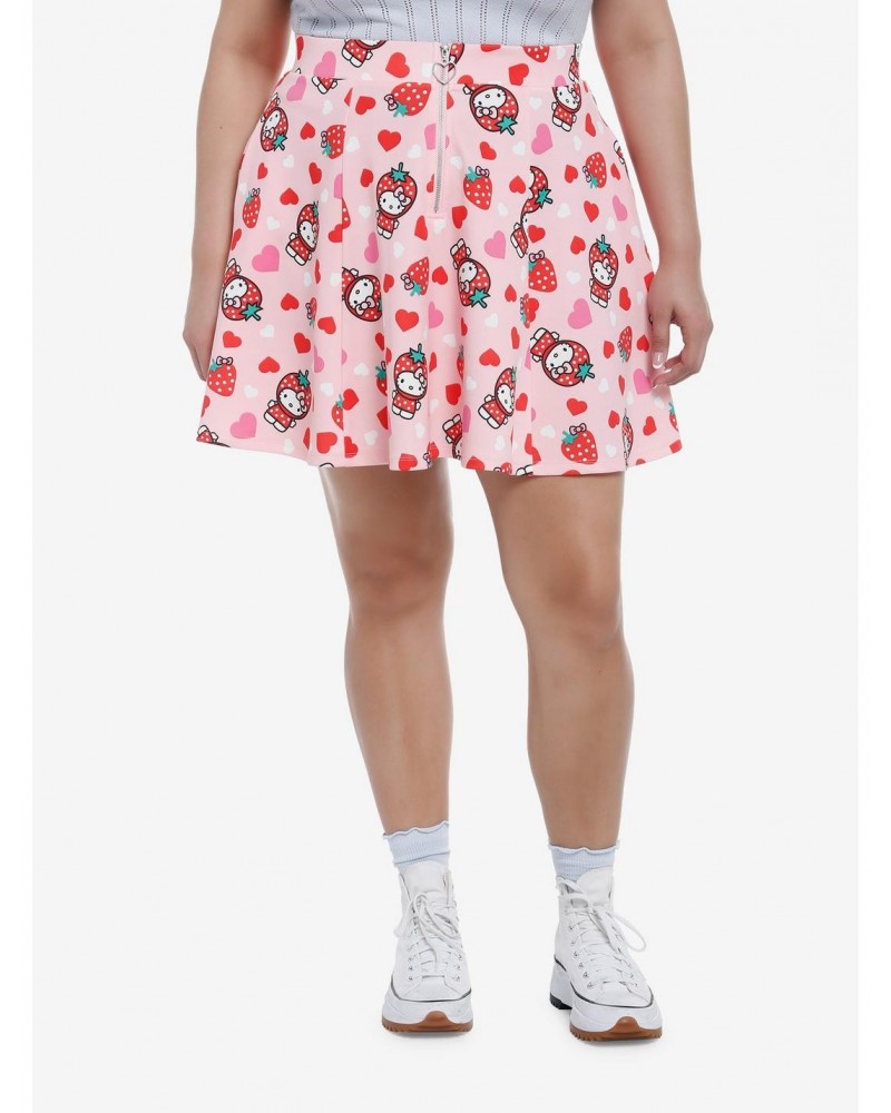 Hello Kitty Strawberry Pink Heart Skirt Plus Size $4.95 Skirts
