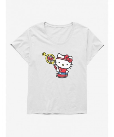 Hello Kitty Tennis Serve Girls T-Shirt Plus Size $10.40 T-Shirts