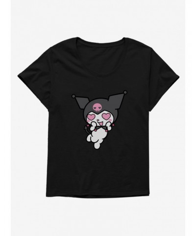 Kuromi Heart Eyes Girls T-Shirt Plus Size $8.32 T-Shirts