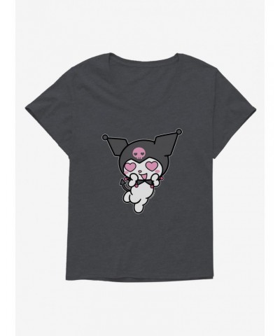 Kuromi Heart Eyes Girls T-Shirt Plus Size $8.32 T-Shirts