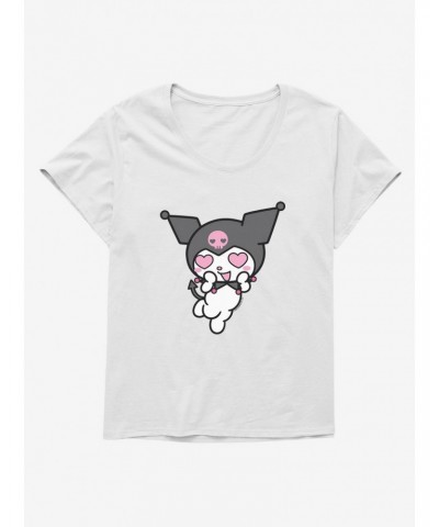 Kuromi Heart Eyes Girls T-Shirt Plus Size $8.32 T-Shirts