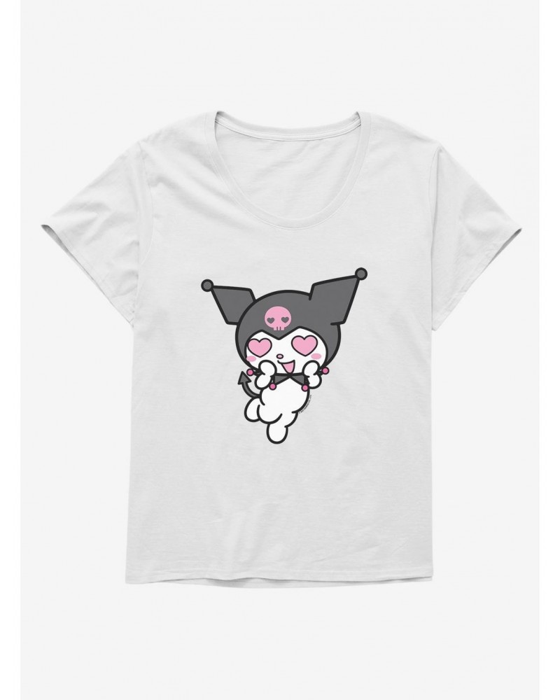 Kuromi Heart Eyes Girls T-Shirt Plus Size $8.32 T-Shirts