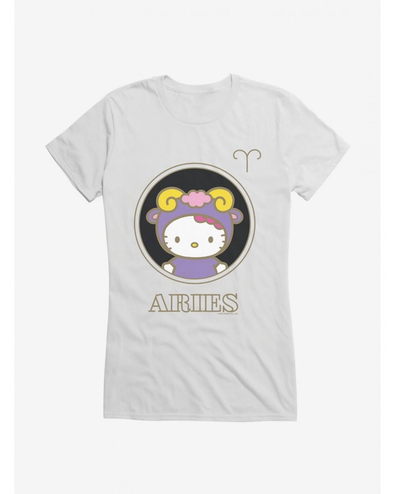 Hello Kitty Star Sign Aries Stencil Girls T-Shirt $9.36 T-Shirts