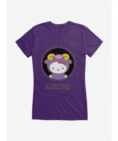 Hello Kitty Star Sign Aries Stencil Girls T-Shirt $9.36 T-Shirts