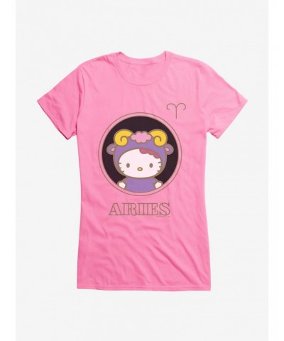 Hello Kitty Star Sign Aries Stencil Girls T-Shirt $9.36 T-Shirts