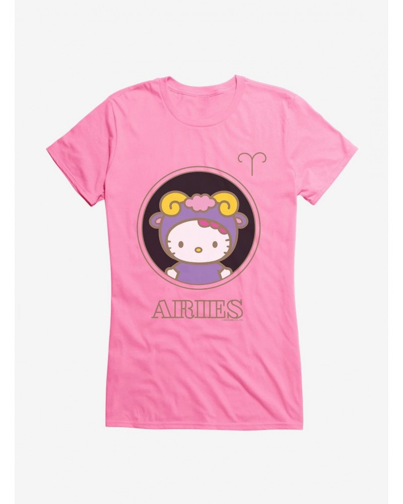 Hello Kitty Star Sign Aries Stencil Girls T-Shirt $9.36 T-Shirts