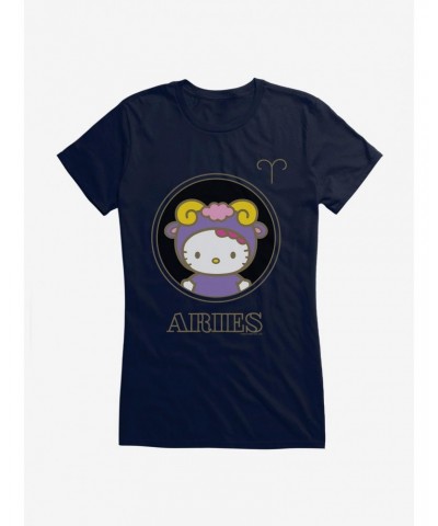 Hello Kitty Star Sign Aries Stencil Girls T-Shirt $9.36 T-Shirts