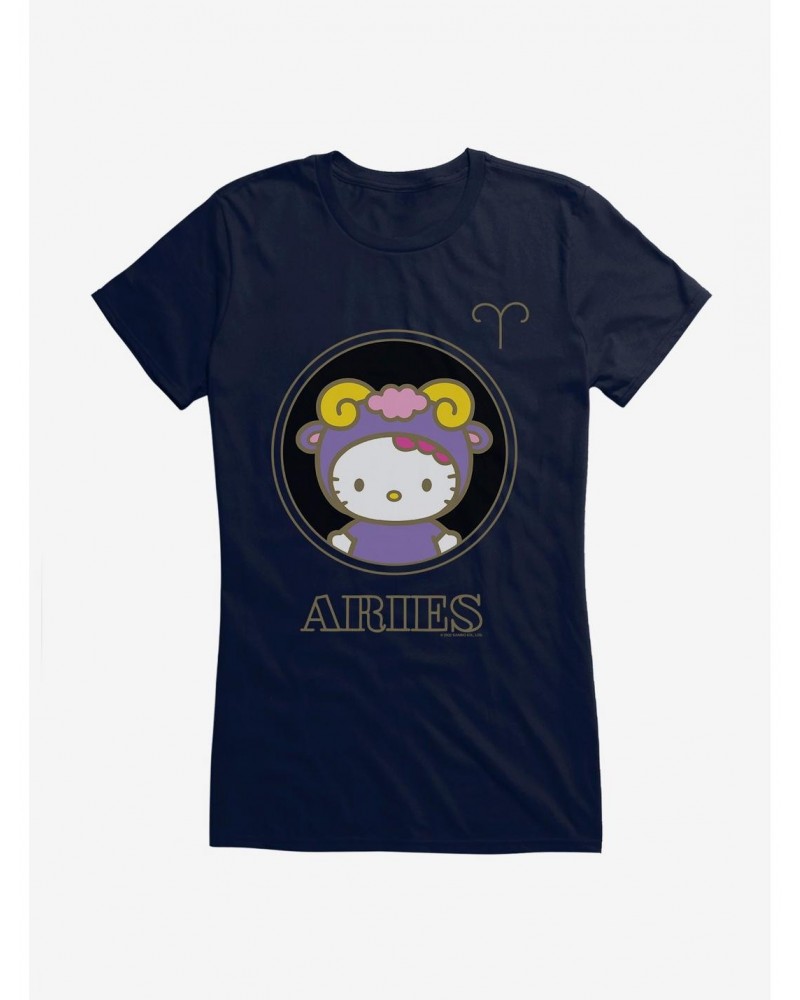 Hello Kitty Star Sign Aries Stencil Girls T-Shirt $9.36 T-Shirts