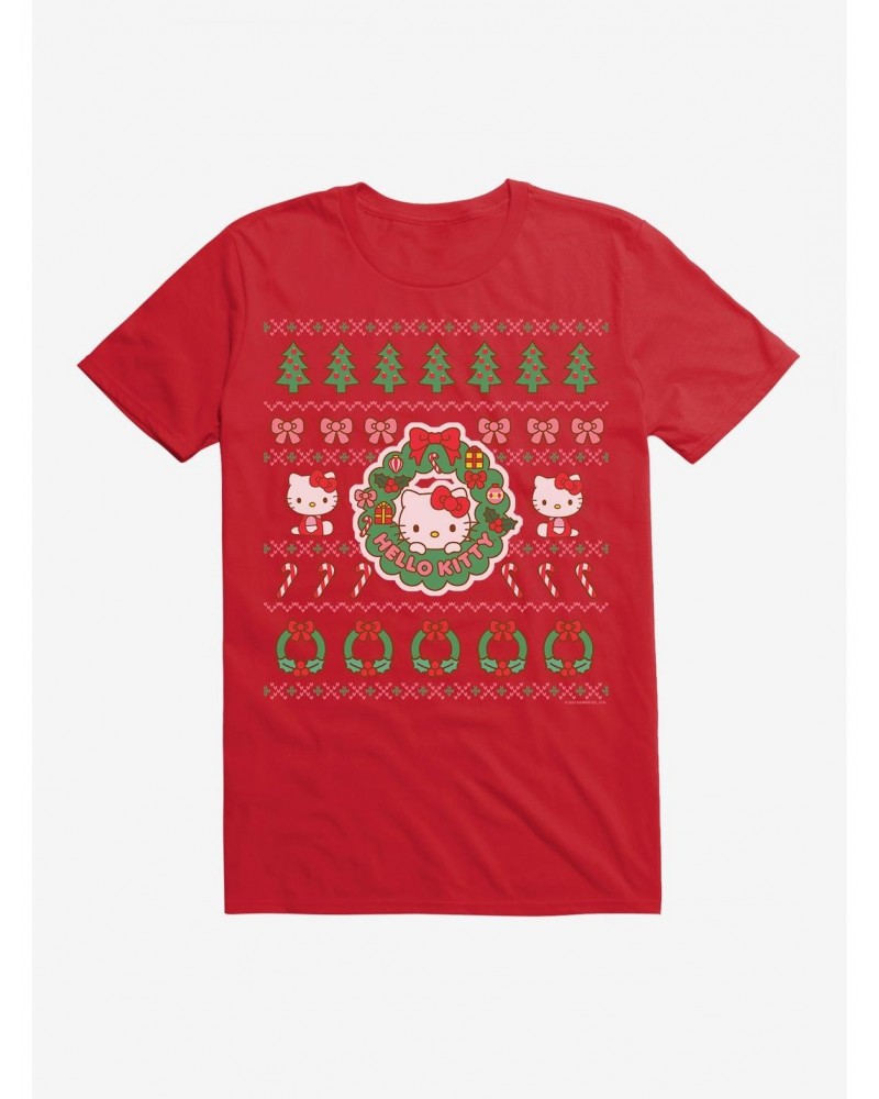 Hello Kitty Ugly Christmas Pattern T-Shirt $6.12 T-Shirts