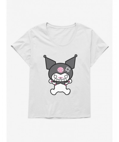 Kuromi Angry Grin Girls T-Shirt Plus Size $8.32 T-Shirts