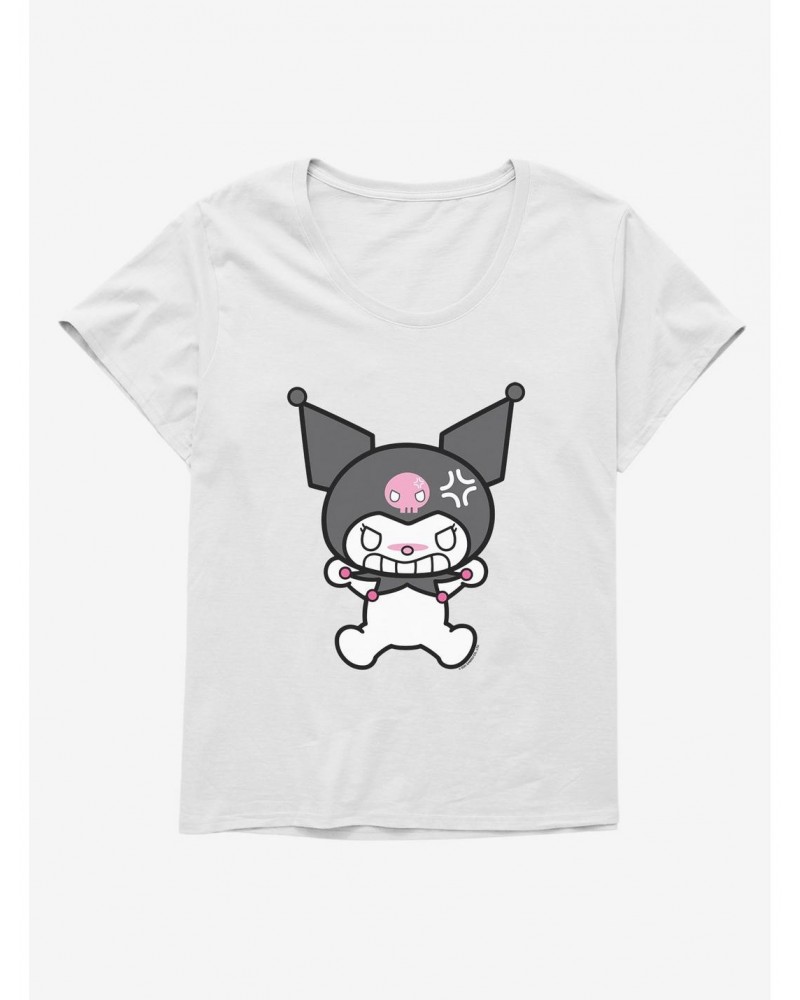 Kuromi Angry Grin Girls T-Shirt Plus Size $8.32 T-Shirts