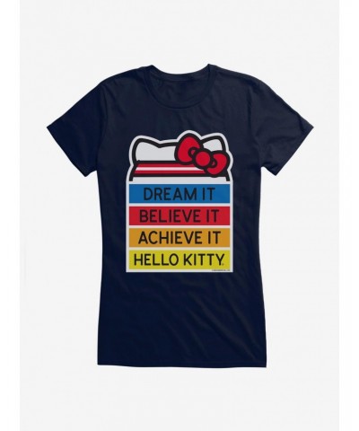 Hello Kitty Dream It Believe It Achieve It Girls T-Shirt $9.36 T-Shirts
