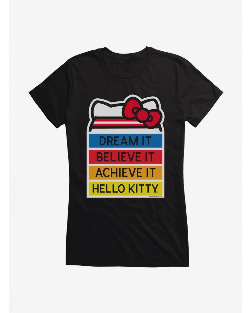 Hello Kitty Dream It Believe It Achieve It Girls T-Shirt $9.36 T-Shirts