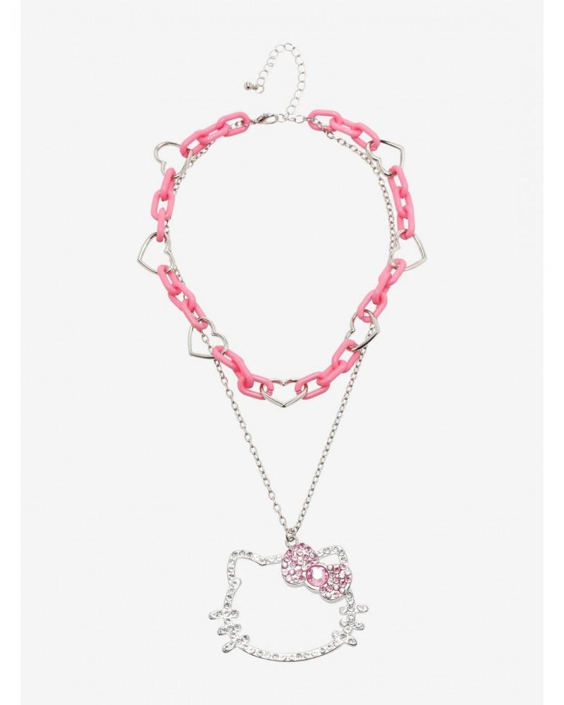 Hello Kitty Bling Pendant Chunky Chain Necklace $7.94 Necklaces