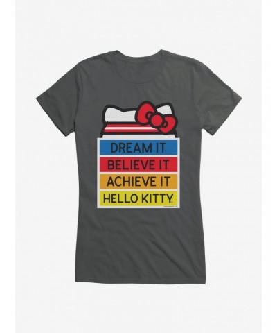 Hello Kitty Dream It Believe It Achieve It Girls T-Shirt $6.57 T-Shirts
