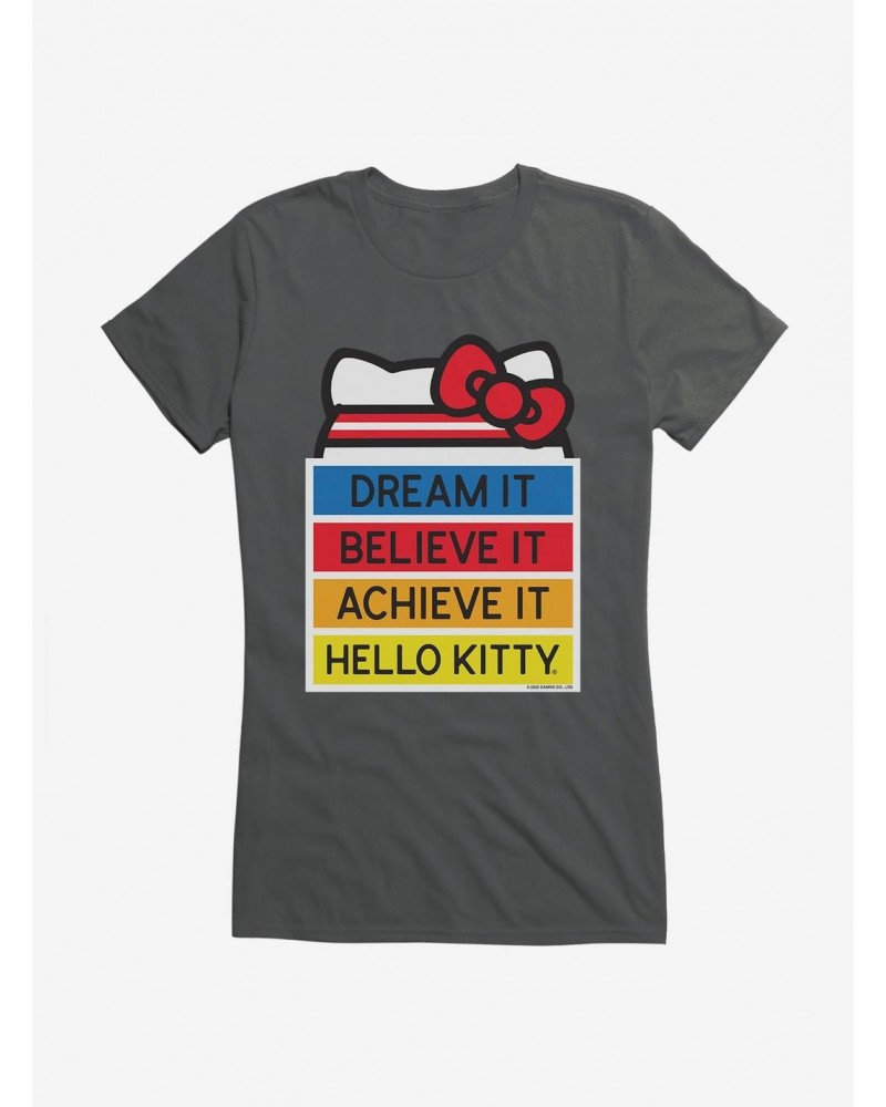 Hello Kitty Dream It Believe It Achieve It Girls T-Shirt $6.57 T-Shirts