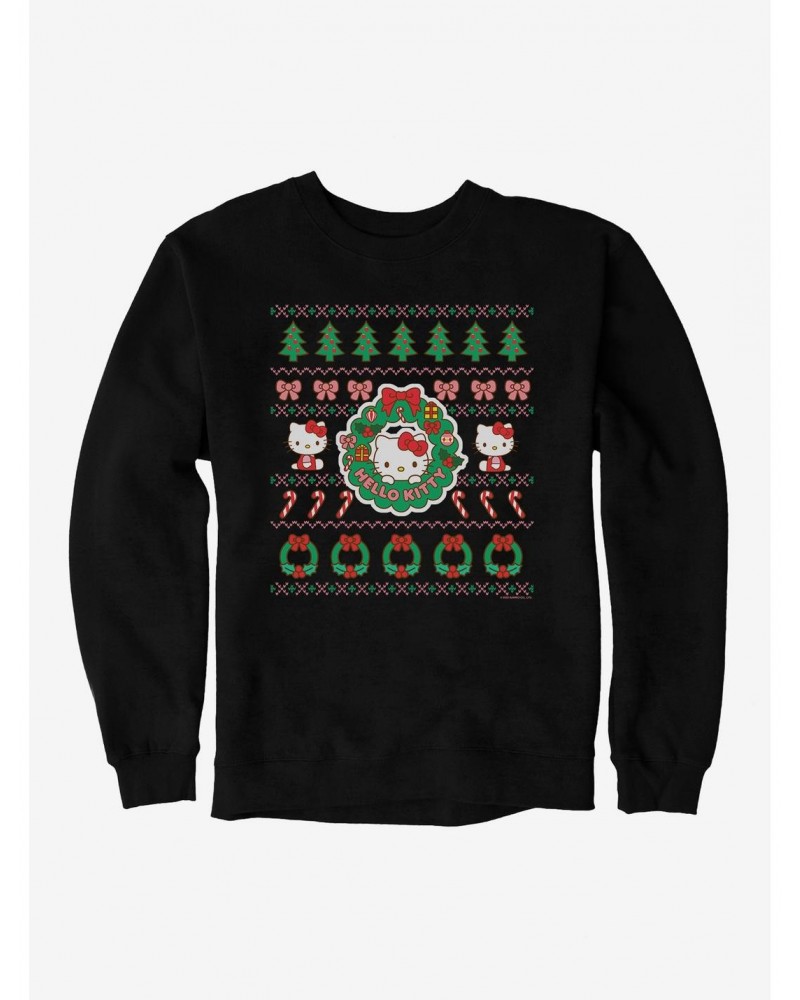 Hello Kitty Ugly Christmas Pattern Sweatshirt $8.86 Sweatshirts