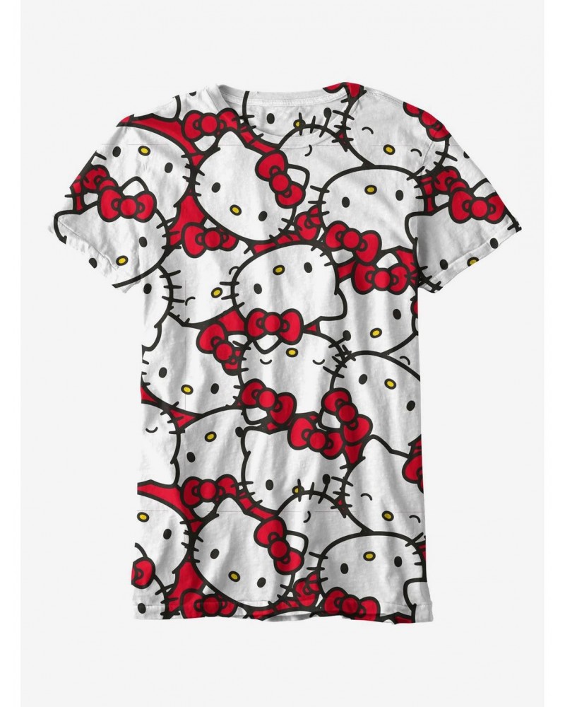 Hello Kitty Face Boyfriend Fit Girls T-Shirt $10.54 T-Shirts