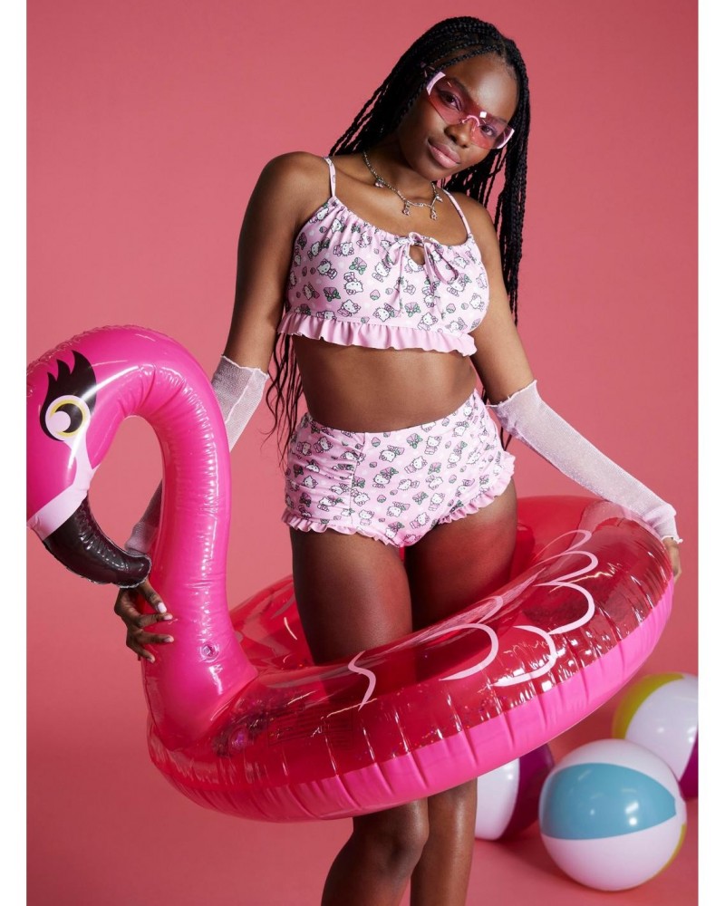 Hello Kitty Strawberry Ruffle Swim Top $9.94 Tops