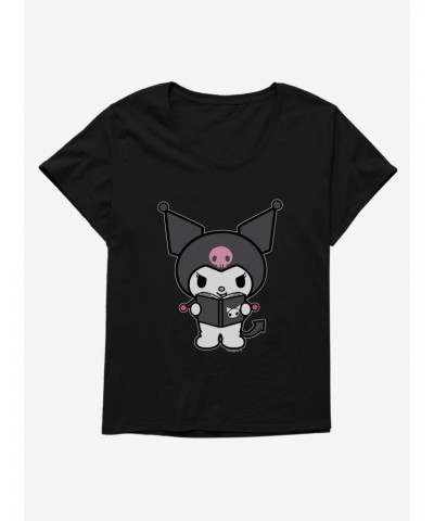 Kuromi Reading Girls T-Shirt Plus Size $6.94 T-Shirts