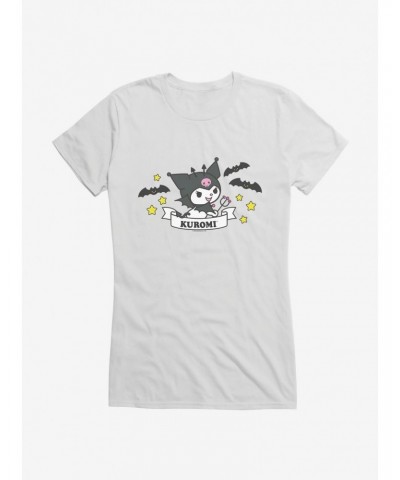 Kuromi Halloween Stars and Bats Girls T-Shirt $9.36 T-Shirts