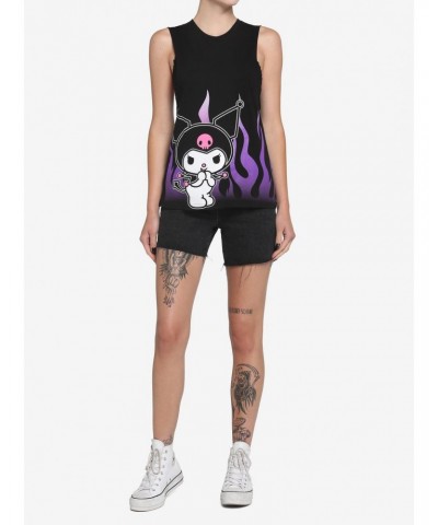 Kuromi Purple Flames Girls Muscle Tank Top $10.92 Tops