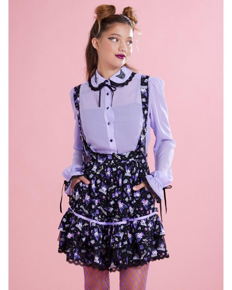 Kuromi Fortune Teller Tiered Suspender Skirt $15.45 Skirts