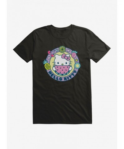 Hello Kitty Kawaii Vacation Watermelon Icon T-Shirt $7.84 T-Shirts