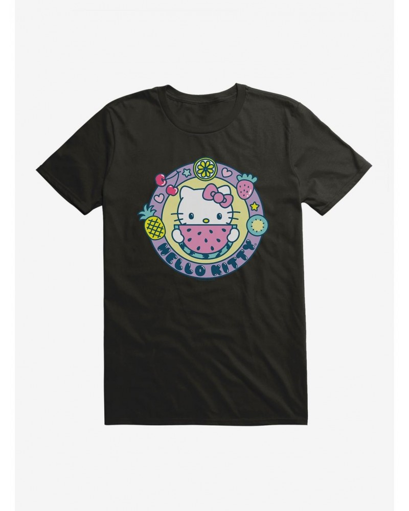 Hello Kitty Kawaii Vacation Watermelon Icon T-Shirt $7.84 T-Shirts