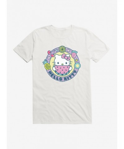 Hello Kitty Kawaii Vacation Watermelon Icon T-Shirt $7.84 T-Shirts