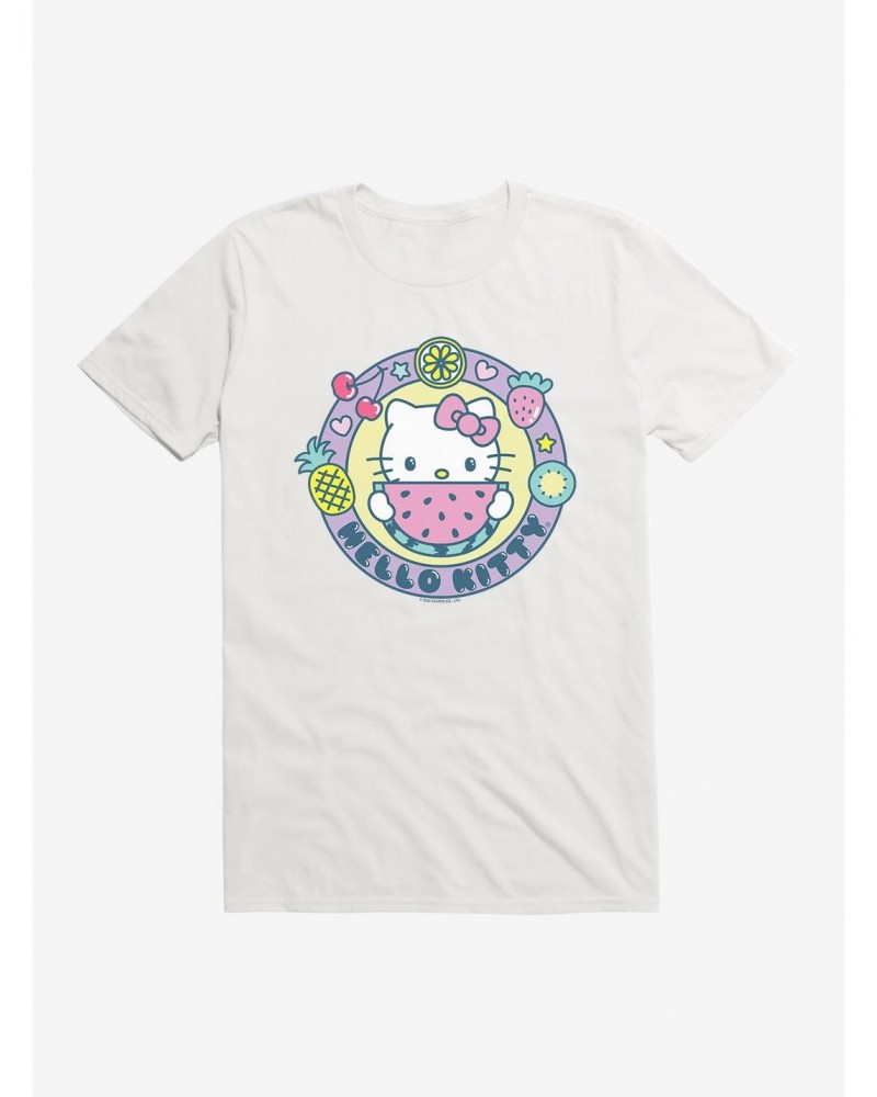 Hello Kitty Kawaii Vacation Watermelon Icon T-Shirt $7.84 T-Shirts