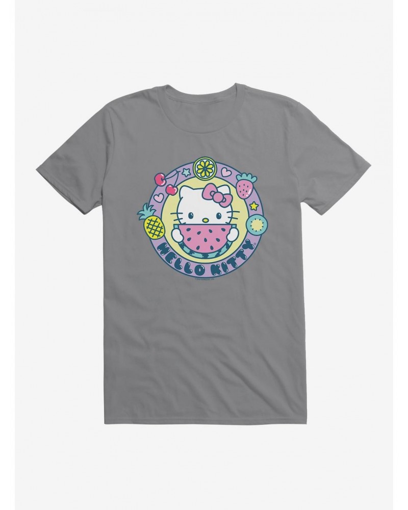 Hello Kitty Kawaii Vacation Watermelon Icon T-Shirt $7.84 T-Shirts