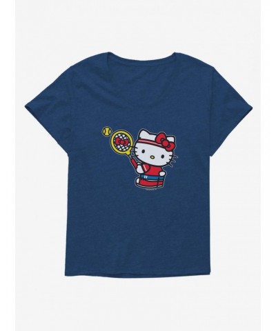 Hello Kitty Tennis Serve Girls T-Shirt Plus Size $8.32 T-Shirts