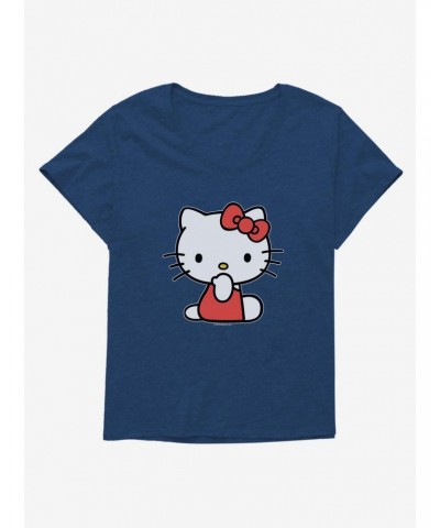 Hello Kitty Sitting Girls T-Shirt Plus Size $7.65 T-Shirts