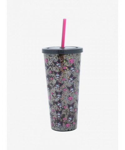 Kuromi Skull Glitter Acrylic Travel Cup $5.68 Cups