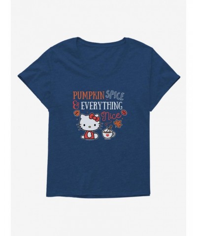 Hello Kitty Pumpkin Spice & Everything Nice Girls T-Shirt Plus Size $8.85 T-Shirts