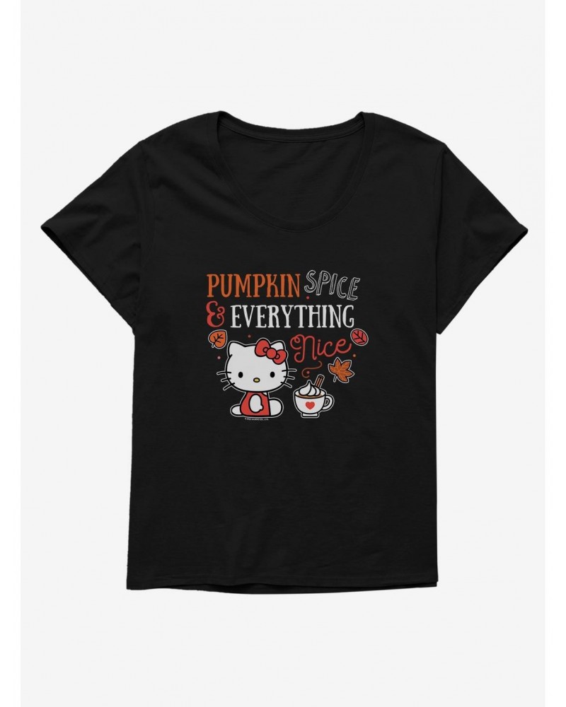 Hello Kitty Pumpkin Spice & Everything Nice Girls T-Shirt Plus Size $8.85 T-Shirts