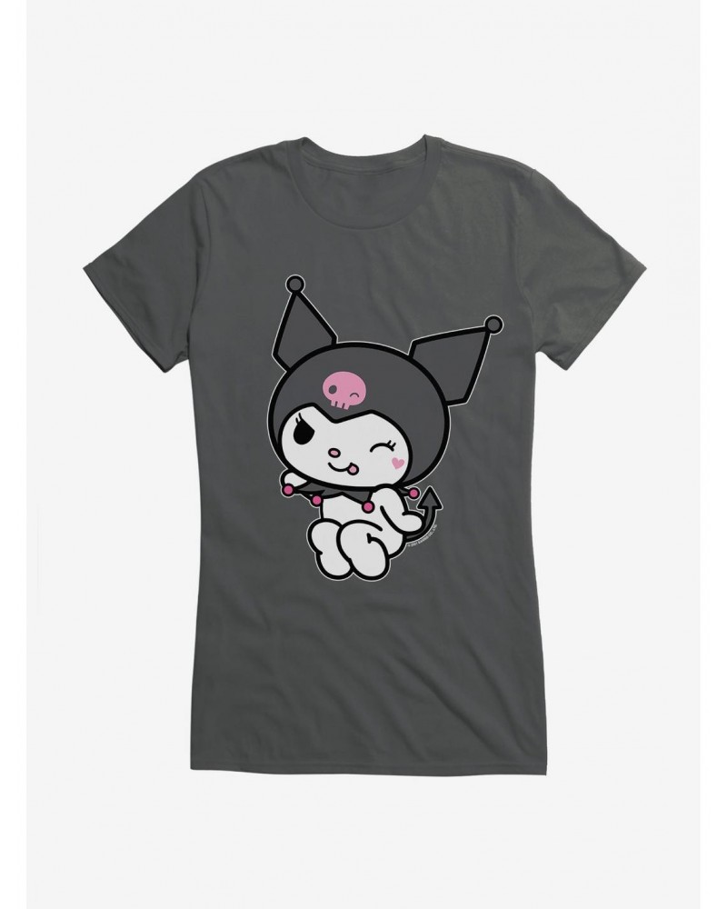 Kuromi Flirty Wink Girls T-Shirt $6.37 T-Shirts