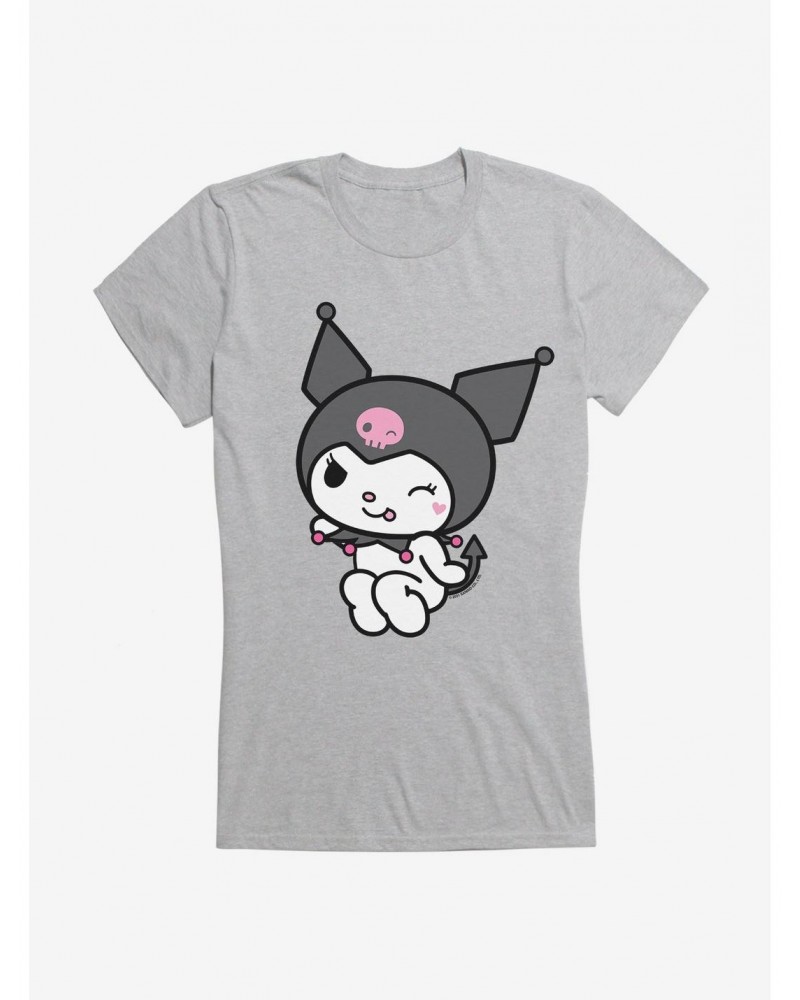 Kuromi Flirty Wink Girls T-Shirt $6.37 T-Shirts