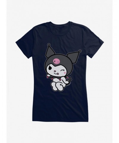 Kuromi Flirty Wink Girls T-Shirt $6.37 T-Shirts