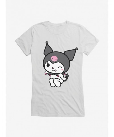 Kuromi Flirty Wink Girls T-Shirt $6.37 T-Shirts