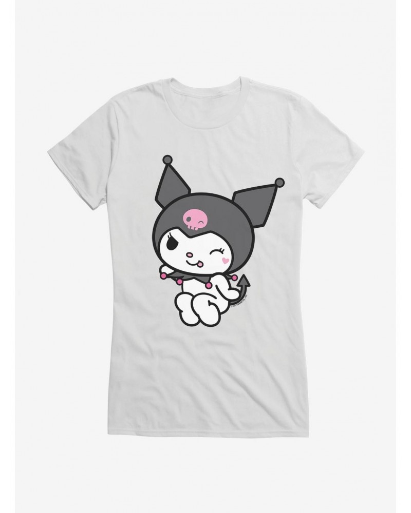 Kuromi Flirty Wink Girls T-Shirt $6.37 T-Shirts