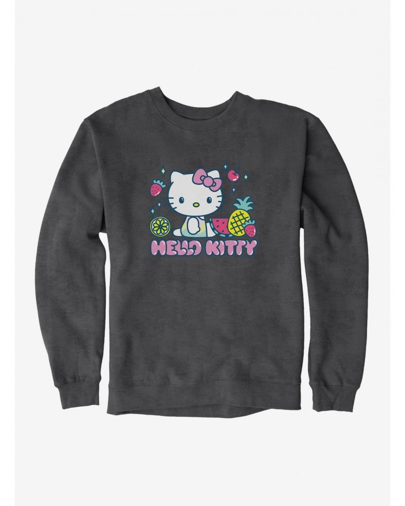 Hello Kitty Kawaii Vacation Fruity Icon Sweatshirt $14.46 Sweatshirts