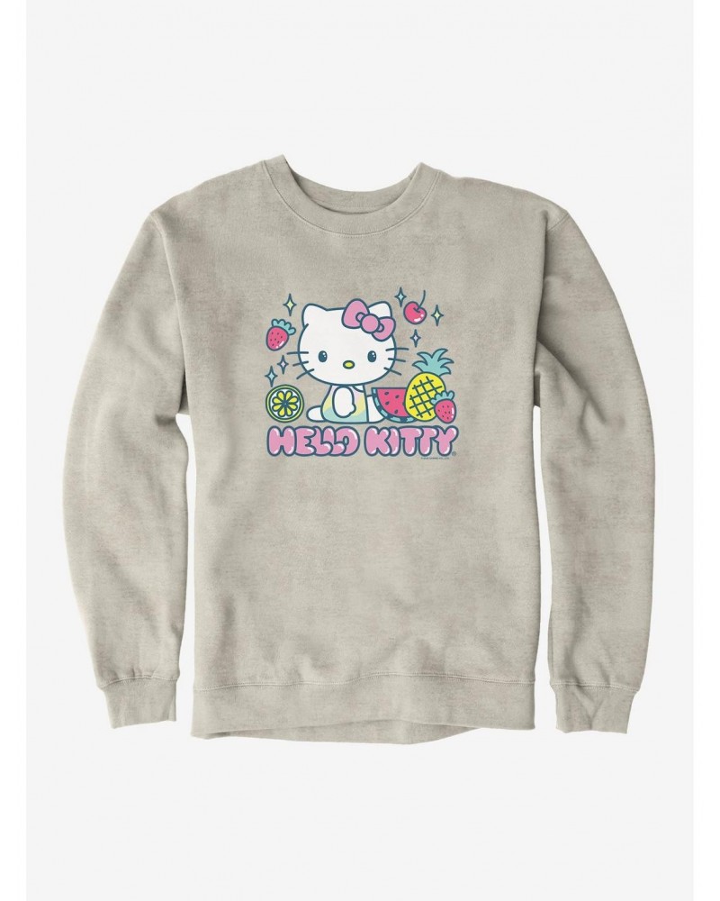 Hello Kitty Kawaii Vacation Fruity Icon Sweatshirt $14.46 Sweatshirts