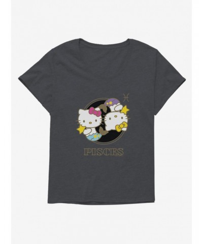 Hello Kitty Star Sign Pisces Stencil Girls T-Shirt Plus Size $11.56 T-Shirts