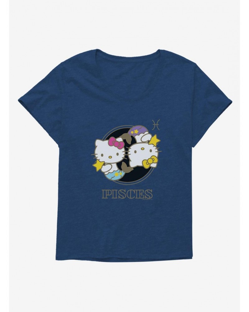 Hello Kitty Star Sign Pisces Stencil Girls T-Shirt Plus Size $11.56 T-Shirts